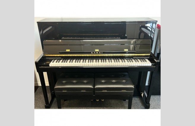 Kawai Polished Ebony K300 Aures Upright Hybrid Piano, Used - All Inclusive Premium Package (SN:F163799) - Image 1